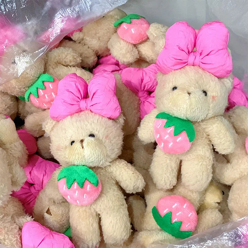 3pc/set 13cm Teddy Bear Plush Doll Animal Bear Stuffed Toy Keychain Cute Cartoon Rabbit Plush Key Ring Bag Pendant Children Gift