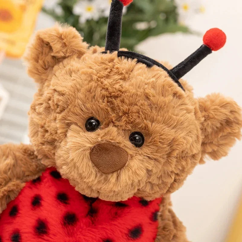 Lovely Bartholomew Bear Plushies Bee Coccinellidae Bear Stuffed Animal Plush Toy Soft Brown Bear Doll Xmas Gifts Girl