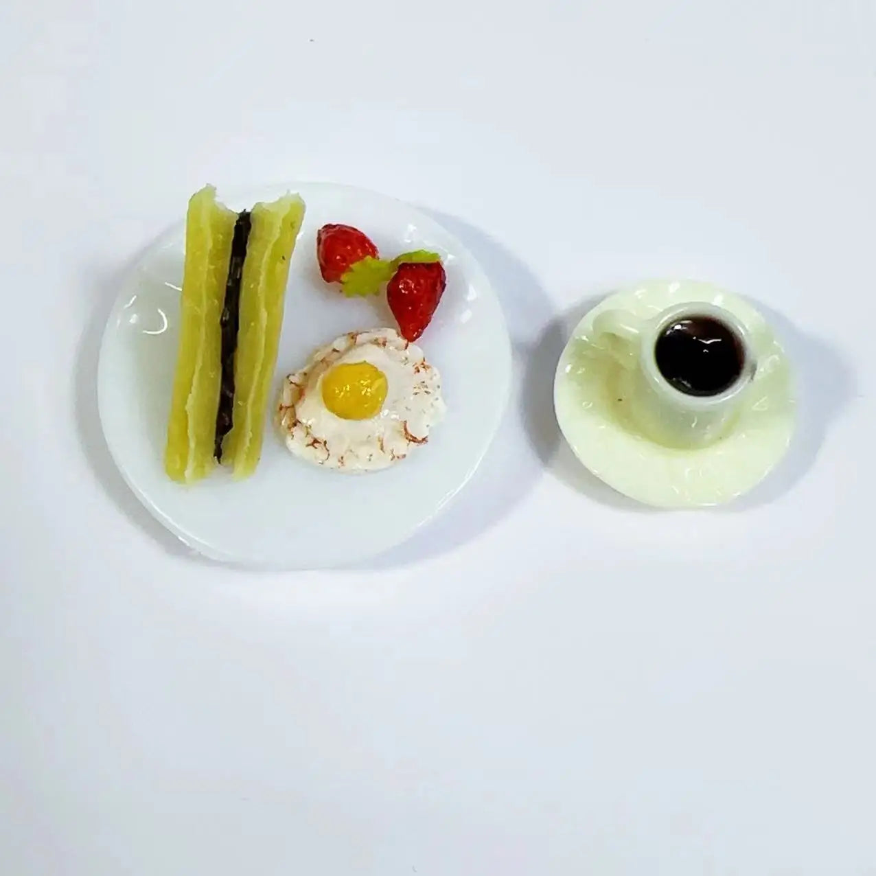 New 1/6 Handmade with clay Miniature Delicious sandwich breakfast set food for Doll House Mini Kitchen Toy Dollhouse Accessories