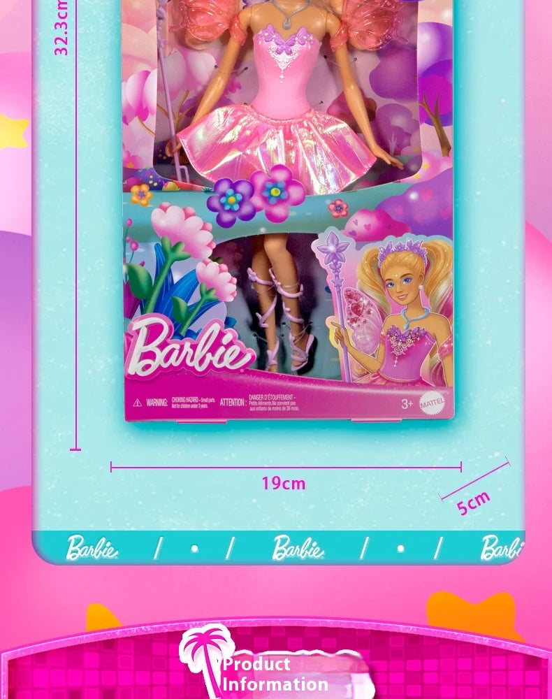 Genuine Barbie Doll Princess Color Changing Dream Butterfly Fairy Toy Figure for Girls Cute Collectible Birthday Gift Toy
