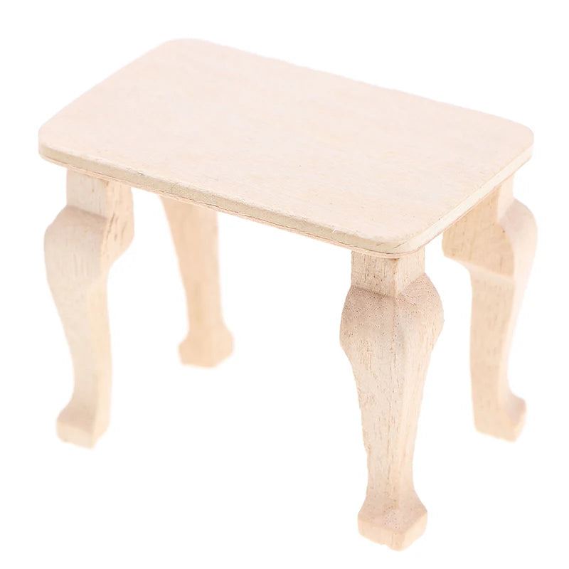 DIY Mini Wooden Table Furniture Toys 1:12 Dollhouse Miniature Accessories Doll House Decor Baby Toys