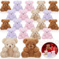 12-96PCS Mini Bear Plush Stuffed Small Teddy Bear Bulk Animal Toy Bear Doll Keychain for Baby Shower Birthday Gifts Party Favors