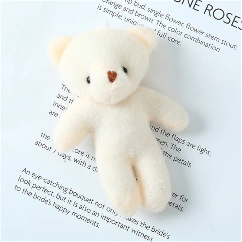 10/50pcs/lot 11CM Mini Multi-function Teddy Stuffed Plush Toy Lovely White Bear Doll Toy Backpack Keychain Birthday Party Gifts