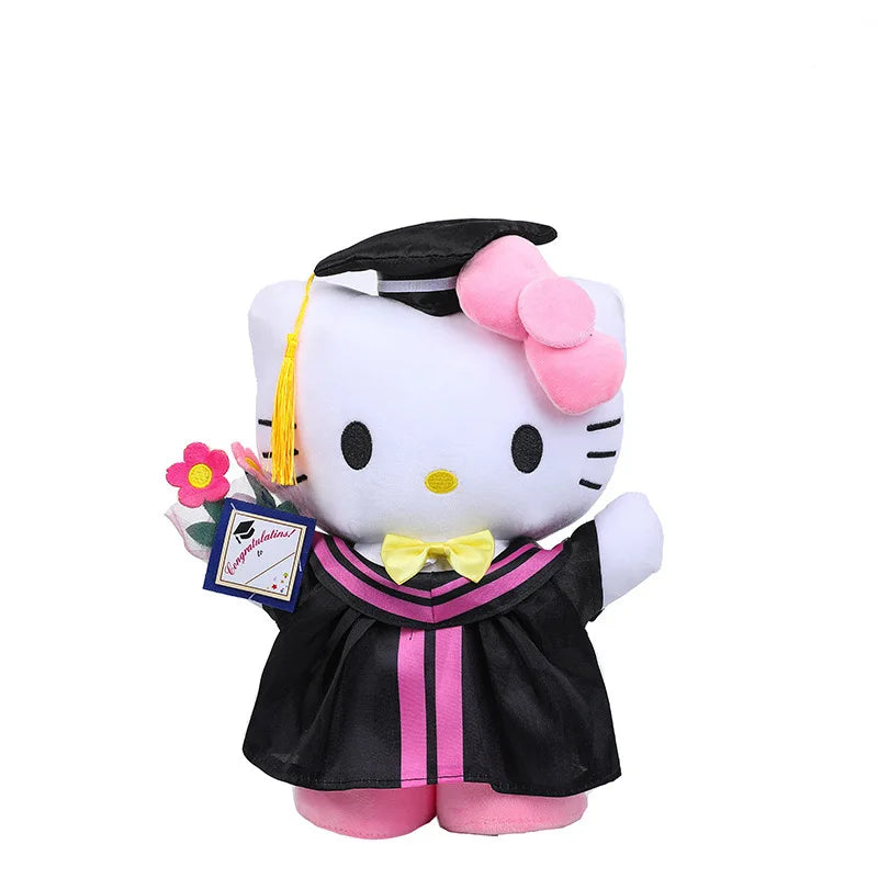 25cm Sanrio Anime Plush Doll Cinnamoroll My Melody Kuromi Hello Kitty Kawaii Soft Stuffed Graduation Gifts