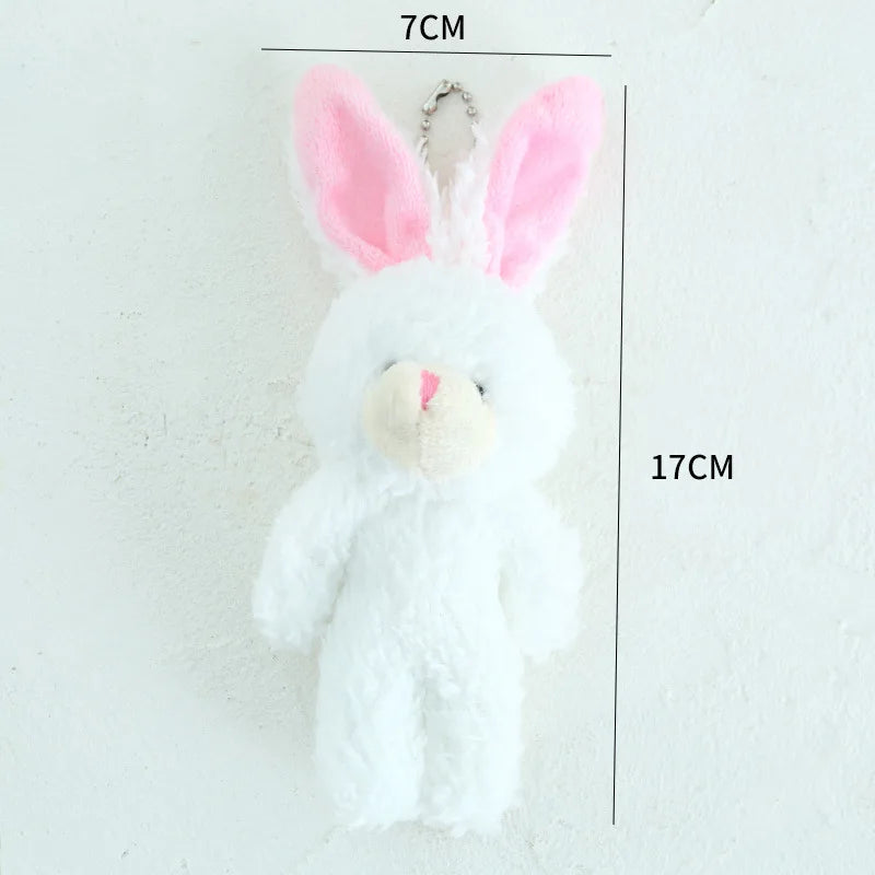 10/30/50pcs12cm Cute Blush Teddy Bear Cartoon Rabbit Bunny Animal Plush Stuffed Dolls Toys Keychain Pendent Small Gift Wholesale