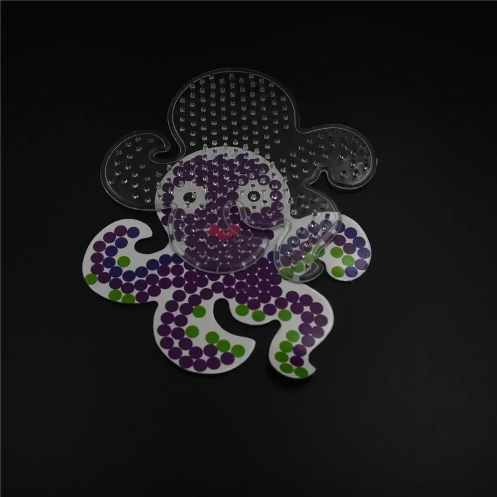 5mm Hama Beads Template with Color Paper Plastic Stencil Jigsaw Perler Puzzles Pixel Beads Diy Transparent Shape Puzzle Pegboard