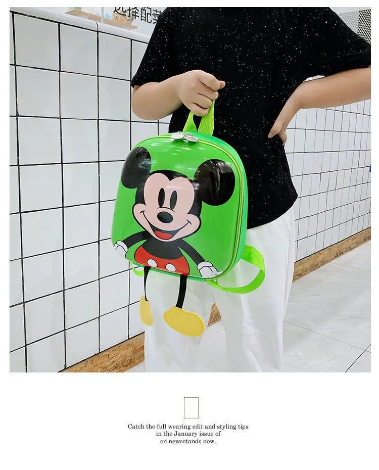 Disney Mickey Mouse Children's Kindergarten Backpack Boys Girls Baby Backpack Mini Cartoon Eggshell Backpack Kids Backpack