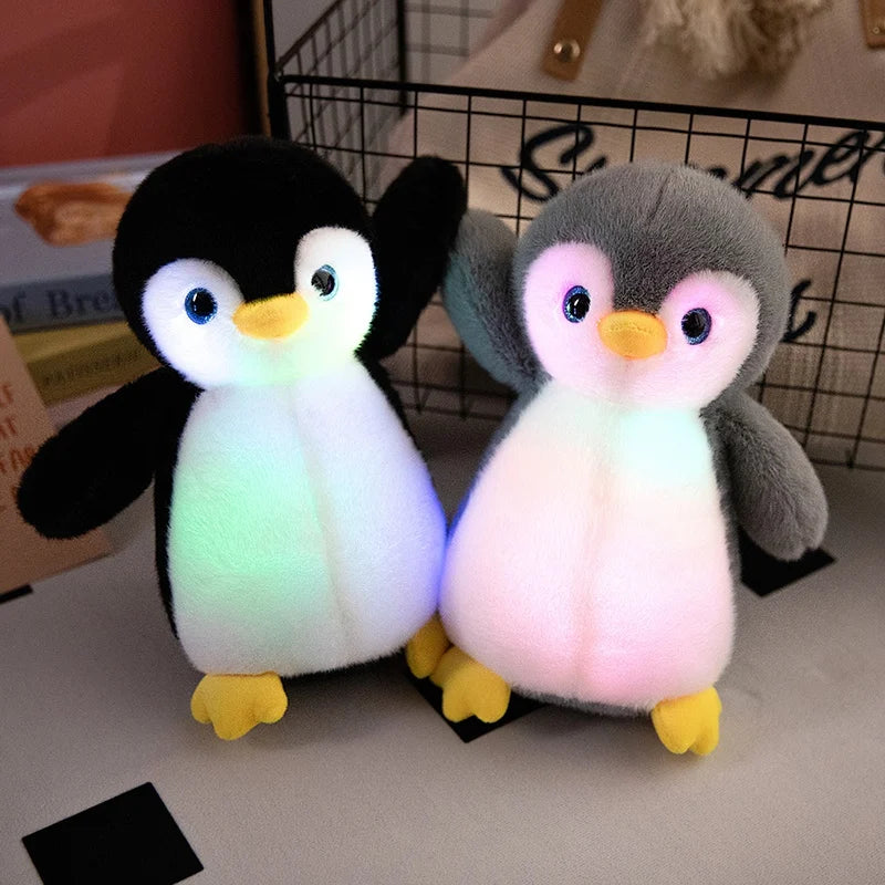 25/30cm Cartoon Shiny Penguin Toy Luminous Pillow Soft Stuffed Plush Glowing Dolls Led Light Toys Gift For Kids Children Girls
