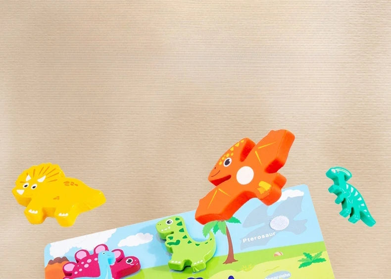 Children's 3D Puzzle Animal Transportation Sea Animal Fruits Early Education Fun DIY Paste Puzzle Toys for Kids Gifts