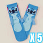 Disney 1-5pcs Stitch Crew Socks Kawaii Soft Cotton Blend for Adults Kids Daily Wear Christmas Birthday Gift