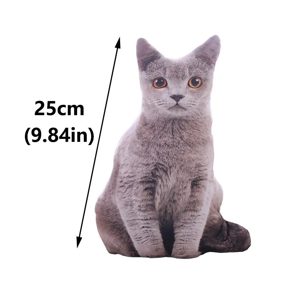 Plush Realistic 3D Cat Doll Cartoon Soft Simulation Cat Plushie Pillow Stuffed Kawaii Plush Animals Toy Cushion for Kids Girls