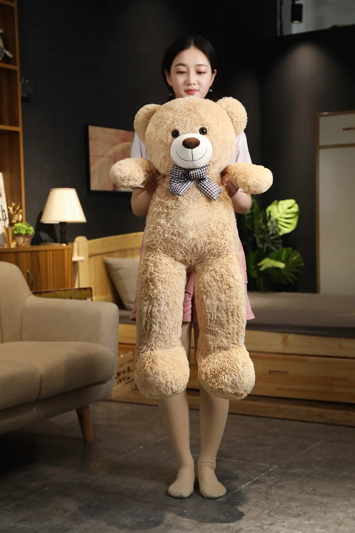 Giant Size American Teddy Bear Plush Toy Big Stuffed Animals Dolls Birthday Valentines Day Gift Soft Pillow for Grilfriend Girl