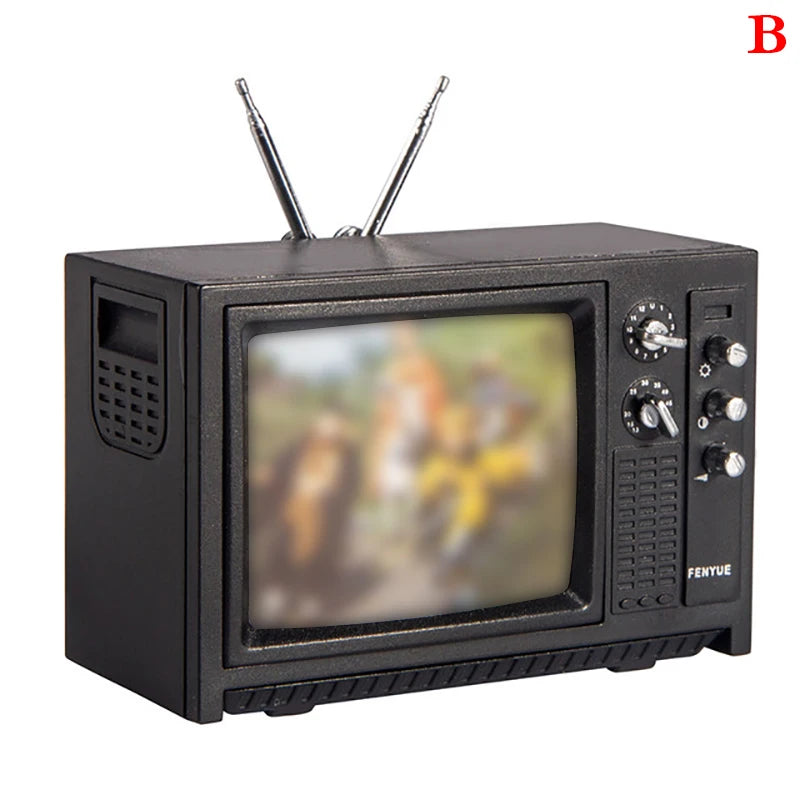 1pc Mini Furniture Lamp Radio Television Kitchen equipment For Children Gift Retro Dollhouse Decoration
