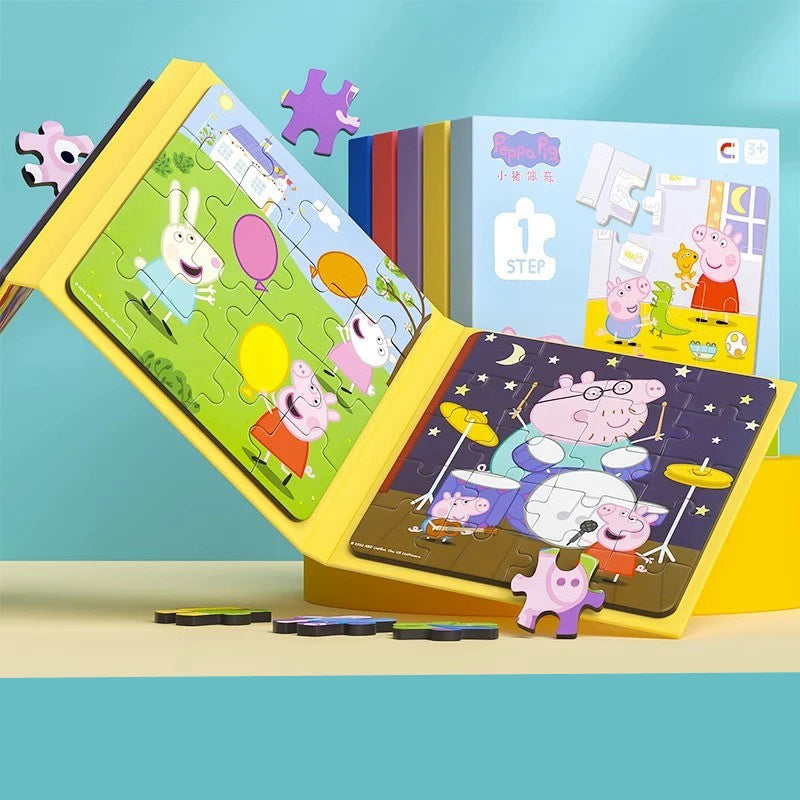 Peppa Pig Magnetic Puzzle Children's early Education Educational Toys George Character Cartoon Puzzle Birthday Gift