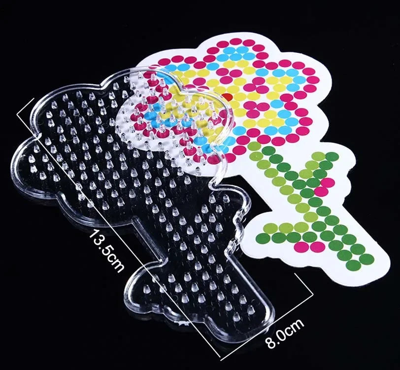 5mm Hama Beads Template with Color Paper Plastic Stencil Jigsaw Perler Puzzles Pixel Beads Diy Transparent Shape Puzzle Pegboard