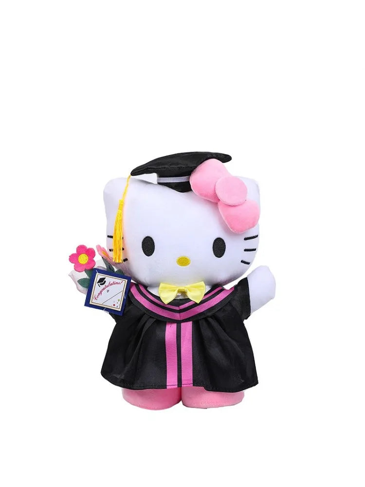 25cm Sanrio Anime Plush Doll Cinnamoroll My Melody Kuromi Hello Kitty Kawaii Soft Stuffed Graduation Gifts