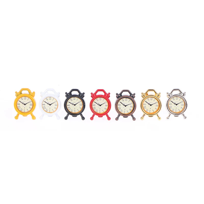 1Pc 1:12 Dollhouse Miniature Alarm Clock Model Doll Home Room Decoration Toy