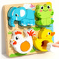 4-in-1 Wood Puzzle 3D Safe Animals Cognitive Jigsaw Puzzle Portable Cartoon Early Learning Puzzle Set Children Educational Toys