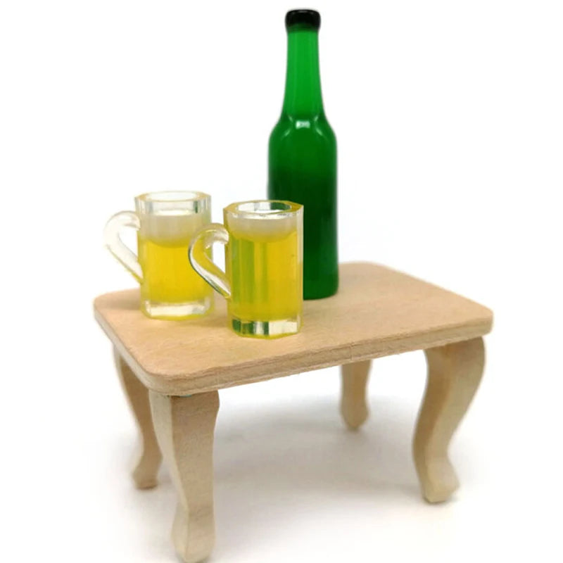 DIY Mini Wooden Table Furniture Toys 1:12 Dollhouse Miniature Accessories Doll House Decor Baby Toys