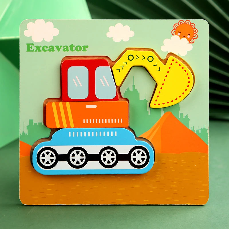 Good Quality 3D Wooden Puzzle Jigsaw for Children Cartoon Animal Puzzles Intelligence Kids Early Educational Cognitive Toys