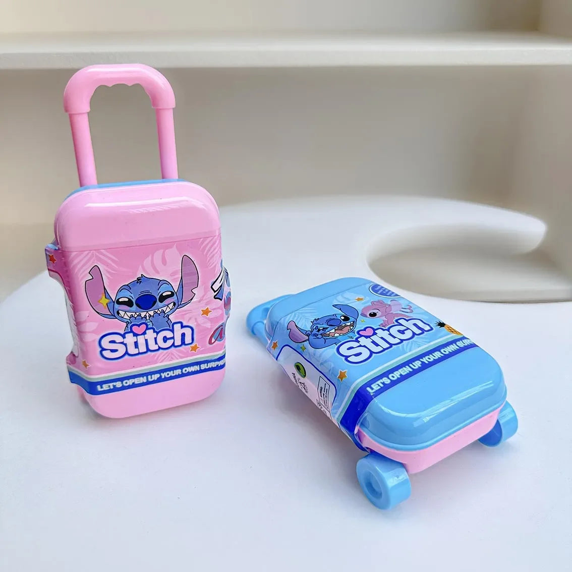 Disney 12pcs New Stitch  Blind Box Luggage Case Toy Blind Box Doll Educational Cartoon Cute Keychain Gifts