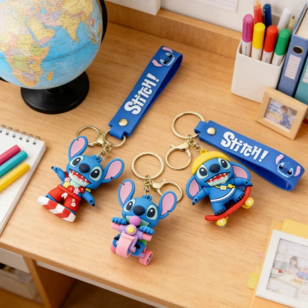 Stitch Disney Keychain Mouse Anime Lilo Stitch Pendant Keychain Cartoon Keyring Key Keyring Chain Car Pendant Kids Toys Gifts